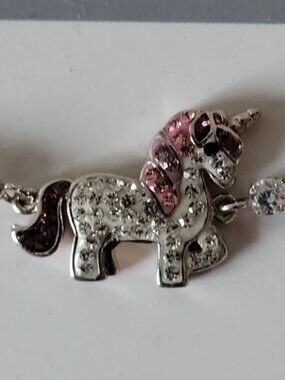 BRAND NEW, KOHLS, ADJUSTABLE, PINK CRYSTAL, MULTI CHARM UNICORN BRACELET!!!